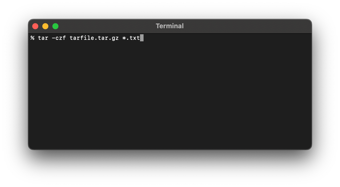 How to create tar.gz file using Terminal Command